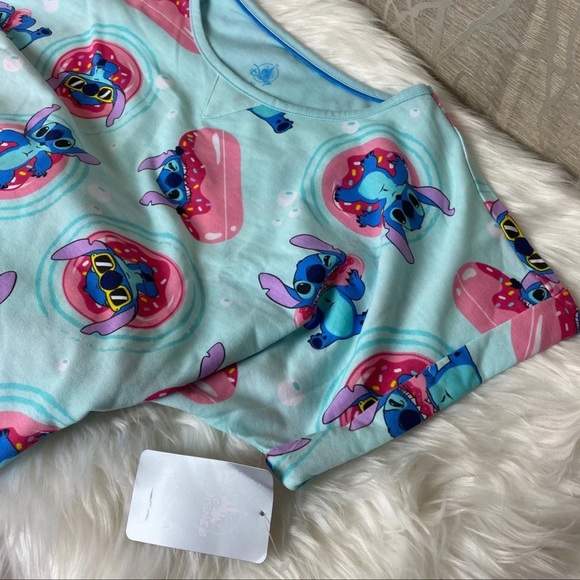 DISNEYLAND DISNEY STITCH WOMEN PAJAMA TSHIRT DRESS - Picture 5 of 10